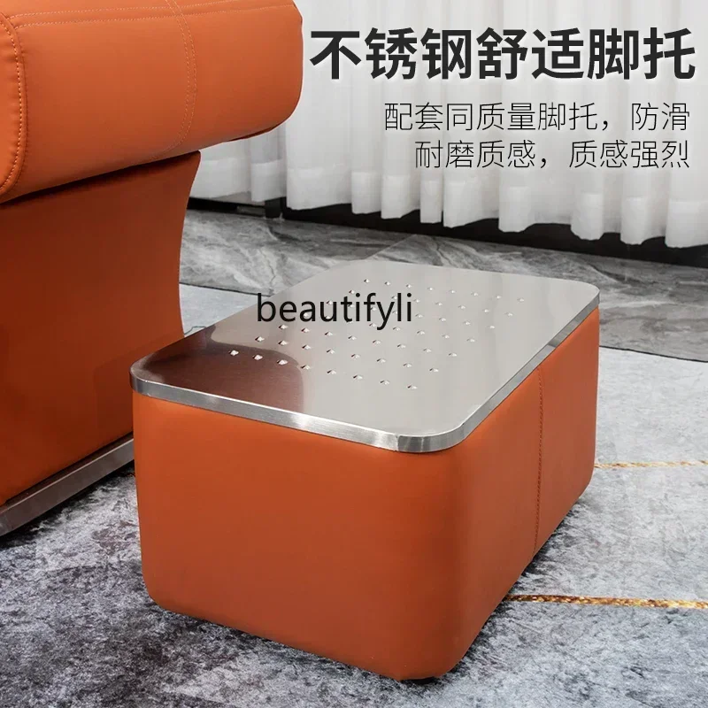 Stainless Steel Barber Shop Shampoo Chair Lying Half Simple High-End Hair Salon Flushing Bed