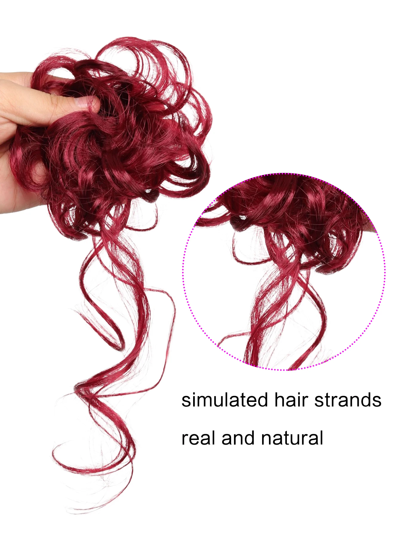 2pcs Synthetic Hair Bun Scrunchie Hairpiece for Women Natural Heat Resistant Fiber Easy Wear Donut Chignon Updo Hair Accessories