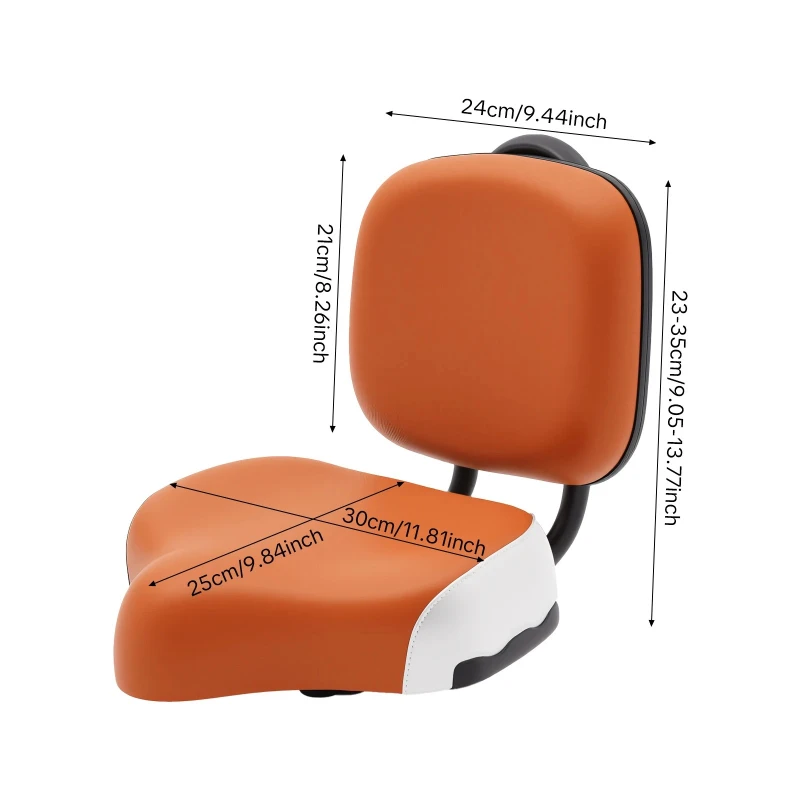 Adult Tricycle Seat with Adjustable Backrest Wide Comfort Cushion for Seniors Electric Trike Bicycle Padded Saddle Replacement