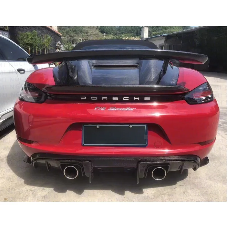 For Porsche 718 Kaman GT4 GT4RS OEM Real Dry Carbon Fiber Rear Lip Rear Bumper Car Modification Bumper Decoration Body Kit