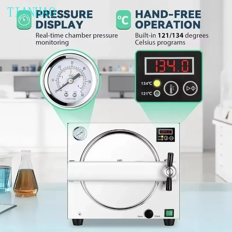 جديد 18L عمودي دنت الأوتوكلاف تعقيم مختبر معقم بخاري أداة البخار الطبية مانيكير أداة معقم الحرارة الجافة