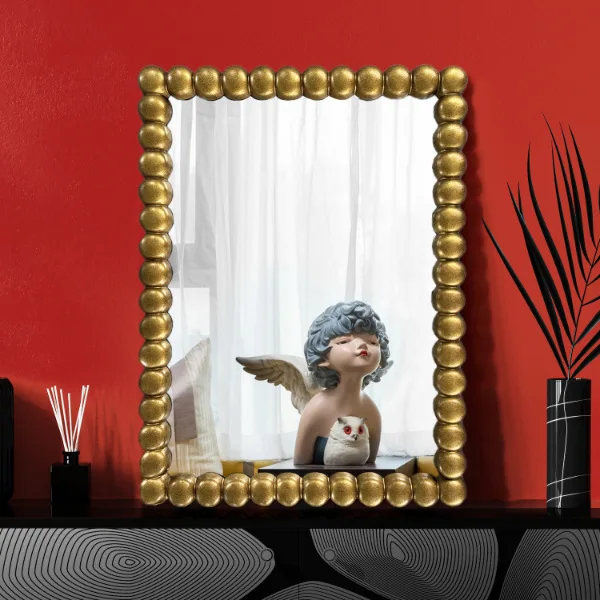 Internet celebrity beads bathroom mirror porch household makeup mirror dressing without deformation dressing mirror