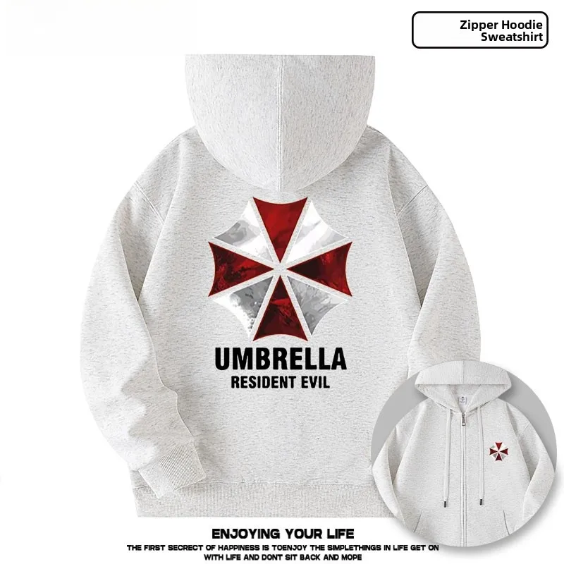 

Толстовка с капюшоном на молнии по мотивам игры/фильма Biohazard, осенне-зимняя, повседневная, из полиэстера, с длинными рукавами