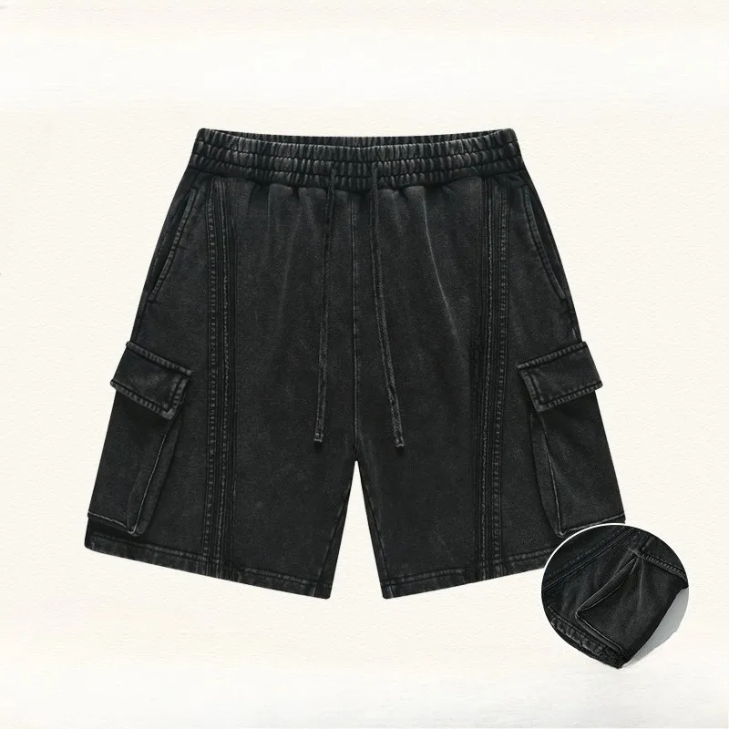 

Мужские шорты-карго европейского и американского модного бренда с тремя полосками, мужские шорты-карго со звездами Instagram в одном стиле, брюки «пять четвертей»