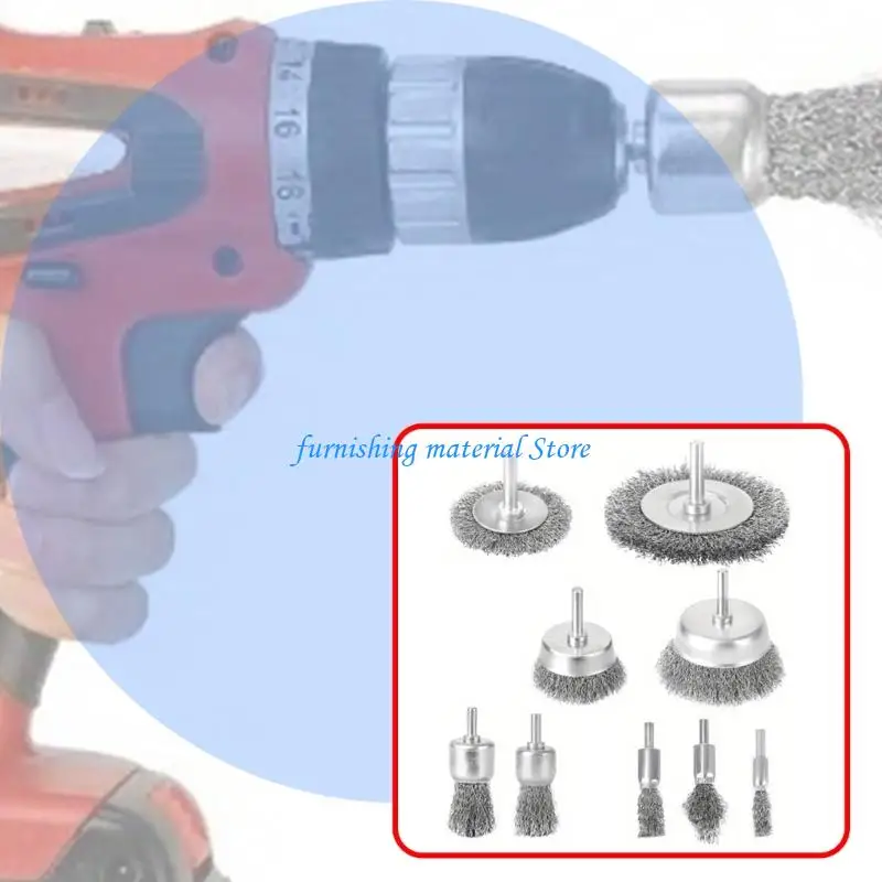 

Y5GD Multipurpose Steel Wire Drill Brush Attachments 9PCS Carbon Steel Wire For Grinding Rust Cleaning Polishing