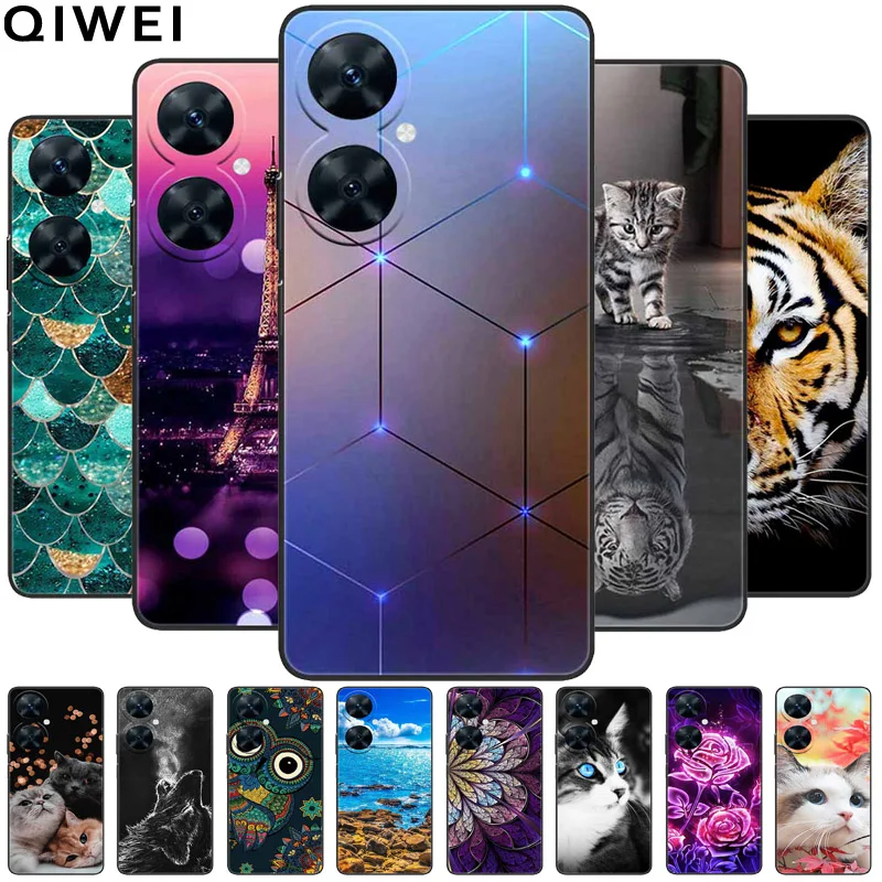 For Huawei Nova 11i Case Fashion Soft Silicone Phone Cover for Huawei Nova 11i MAO-LX9N Protection Capa 6.8'' TPU Coque Cute Cat