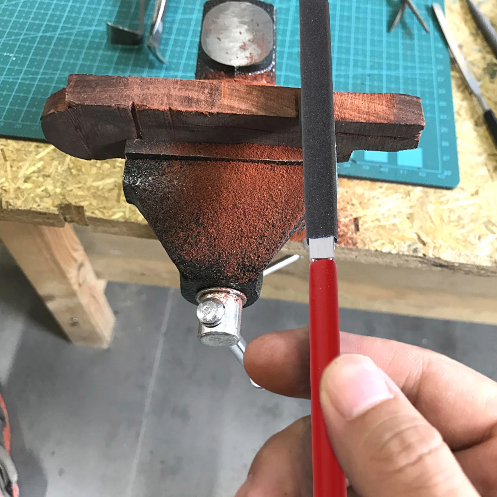 حامل ورق الصنفرة، لوح رفرف مربع، أداة تجليخ متينة لإزالة الصدأ، تلميع سطح الخشب المعدني، إعداد الطحن #4