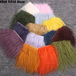 5x10cm Wool Lamb Fur Hair Row Curly Hair Extensions BJD SD Blyth Dolls Wigs Hair Wefts DIY Art Doll Hair Accessories