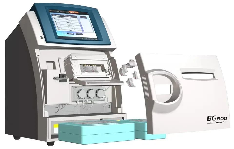 Analizador de electrolitos automático, BG-800 múltiple, K, NA, CL, CA, PH, TCO2, HCT, PCO2, PO2