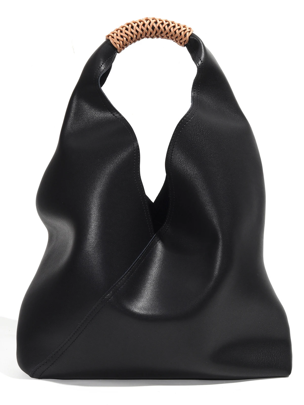 

Большая кожаная сумка-тоут Capaci, пригородная сумка на одно плечо, повседневная простая сумка для подмышек, мягкая сумка-вед, чистый цвет