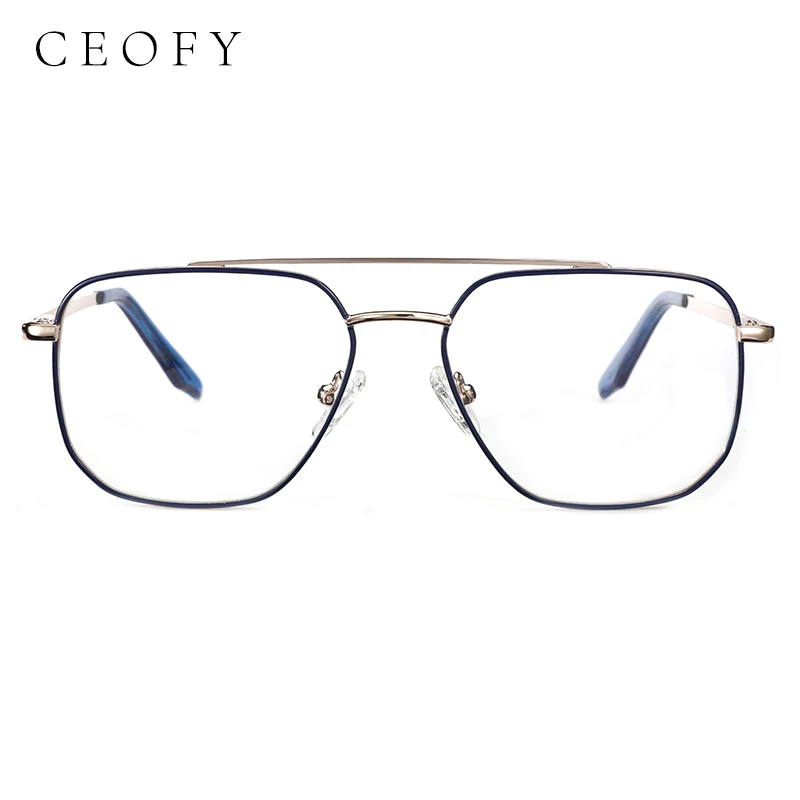 Ceofy Men Retro Eye Glasses Frames Double Bridges For Women Men Prescription Spectacles Transparent Eyeglasses Frame G6033