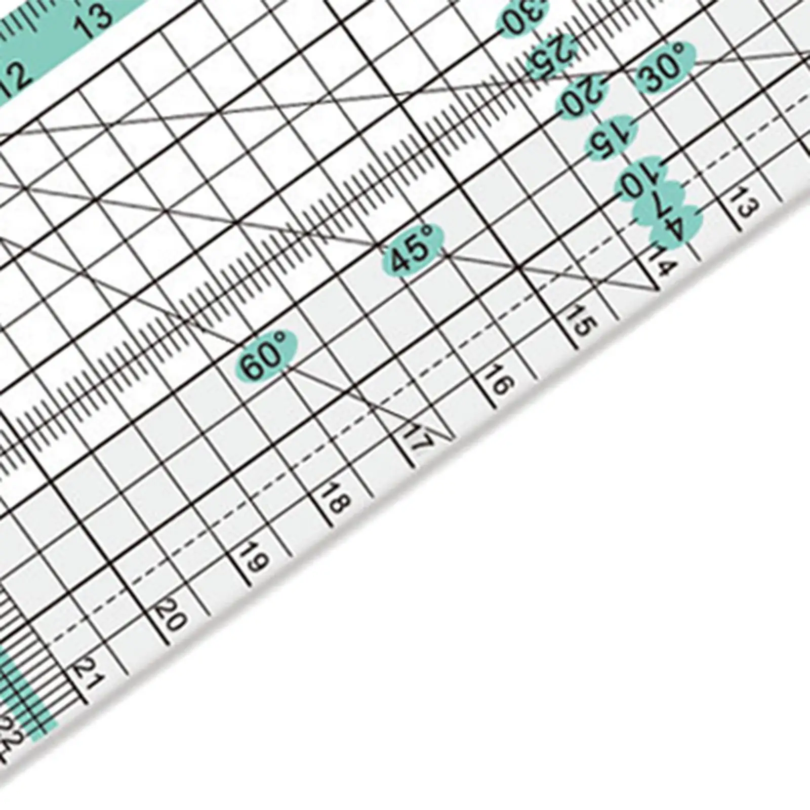 Sewing Ruler Clear Scales Simple Lightweight Unique Tansparent Multi Angles Measuring Multipurpose Cutting Measuring Ruler