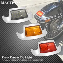 Motorcycle LED Front Rear Fender Tip Lights Mudguard Trim Driving For Harley Softail Electra Glide Touring Road King 1986-2013