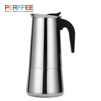 Coffee Maker Moka Pot Stainless Steel Stovetop Espresso Maker Italian Cuban Coffee Percolator Stove Cappuccino 100/200/300/450ml