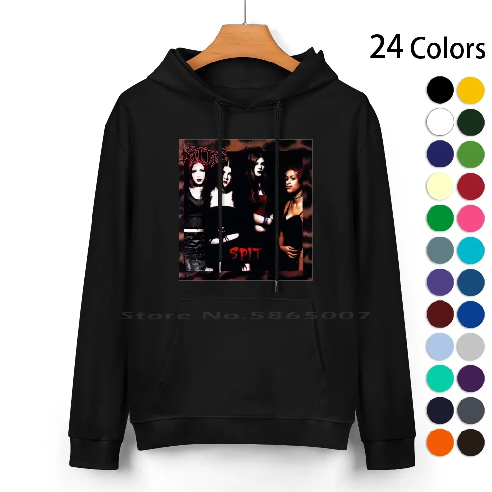 Kittie Pure Cotton Hoodie Sweater 24 Colors Kittie Spit 100% Cotton Hooded Sweatshirt For Women Men Unisex Gifts Heat Transfer