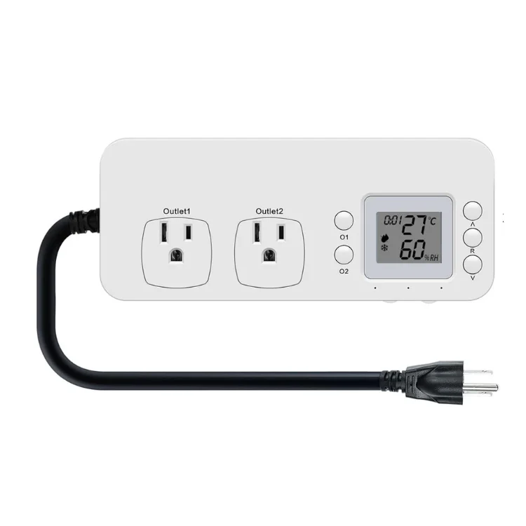 

Smart Wi-Fi 2 Plug Socket Thermostat for Home Decor Temperature and Humidity Sensor Thermostat for Home Appliances