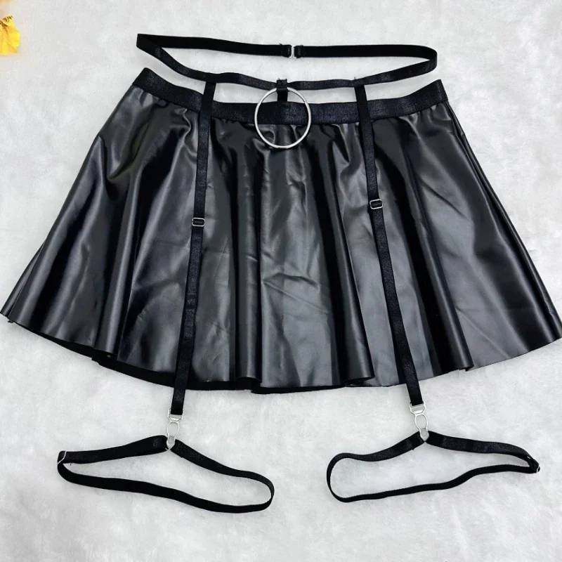 Bikini Sexy Bra Lingerie Set Solid Color Leather Apron Garter Belt Women In Stock
