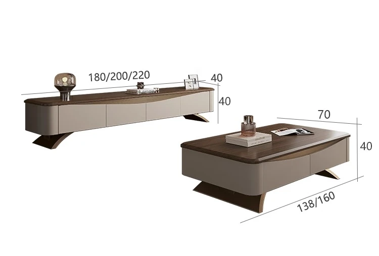 طاولة قهوة من الخشب الصلب، خزانة تلفزيون لغرفة المعيشة، مزيج من خشب الجوز الأسود #6