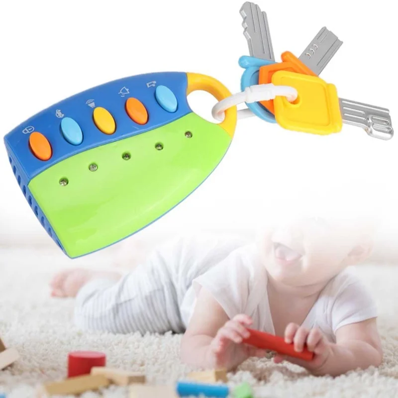 Simulazione Serratura a chiave per auto elettrica Giocattolo educativo precoce per bambini Bambino con musica blu