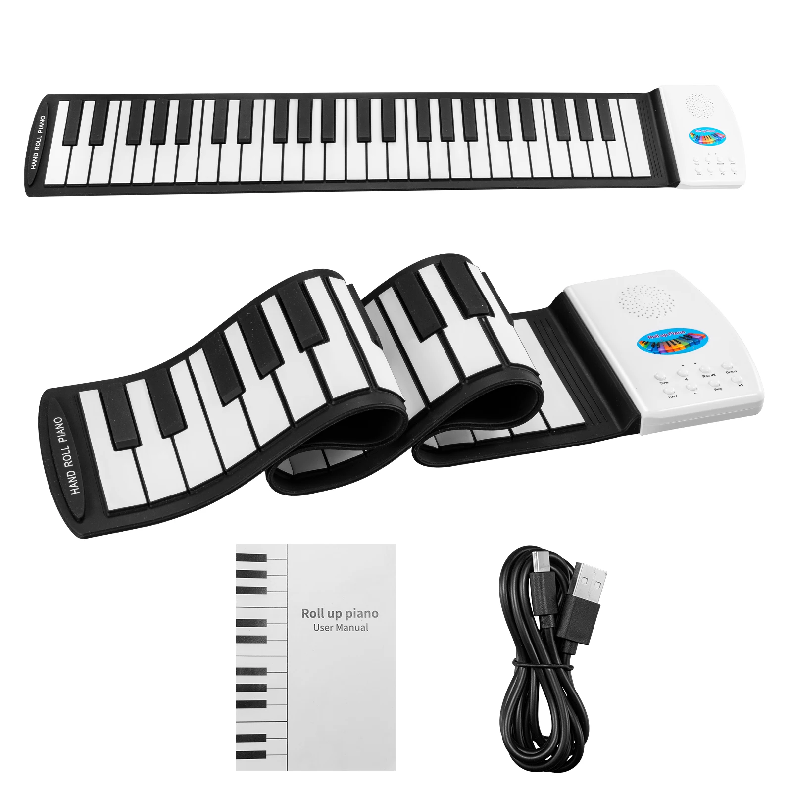 

Profession & Portable 49-Key Silicone Roll-Up Piano Foldable, Rechargeable, Perfect for Beginners & Travel