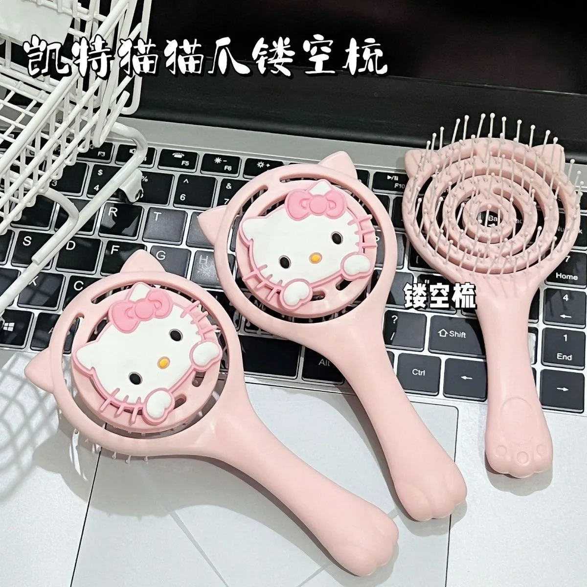 Anime Sanrio Hello Kitty Air Cushion Comb Cute Style Fluffy Air Bag Comb for Makeup Student Massage Wet Dual-use Accessory Gift