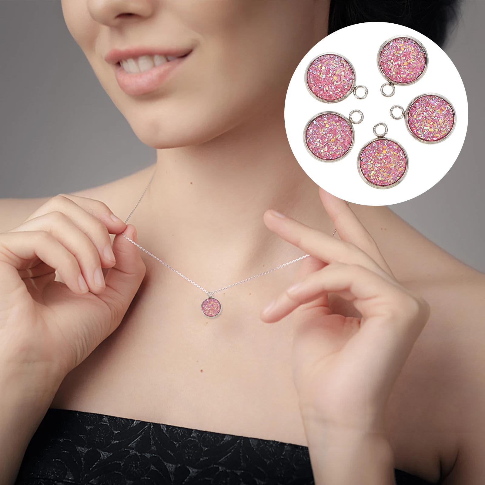 

5 Pcs Resin Imitation Crystal Cluster Pendant Special Gift Jewelry Dangler Outstanding Accessories DIY
