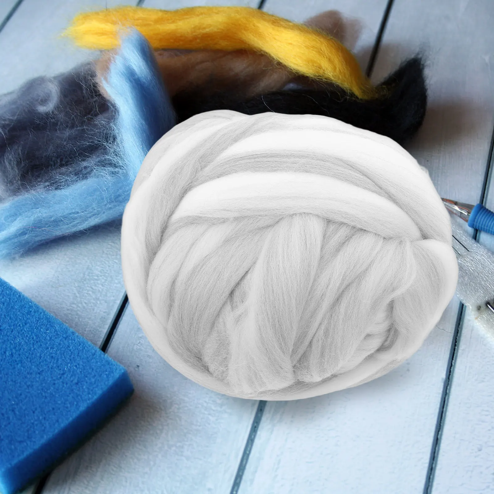 

1 упаковка, 250 г, окрашенная шерстяная пряжа (ройвинг) на основе мягкого хлопка, имитация пряжи, для рукоделия, валяния иглой, домашнего декора, поделок, подарков ручной работы