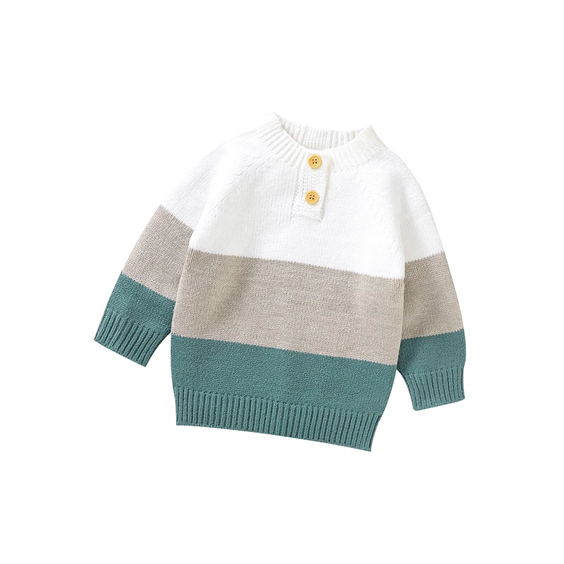 Autumn Baby Sweaters Winter Casual Round Neck Long Sleeve Knit Newborn Infant Boys Pullovers Tops 1-3Y Toddler Knitwear Clothing