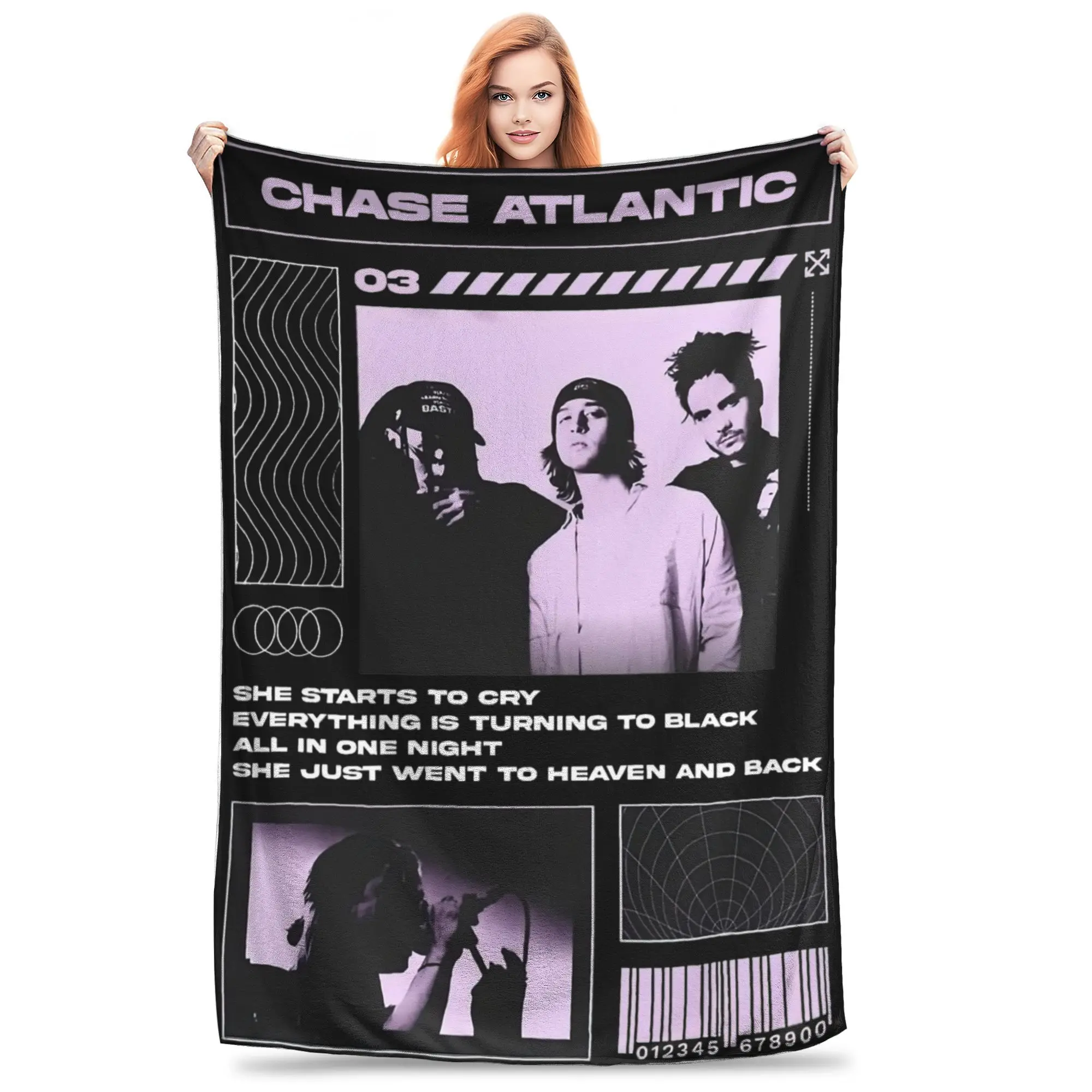 Chase Atlantic Vintage Style Blanket Ultra R&B Band 2024 Tour Throw Blankets for Sofa 50x60 Inch Multiple Sizes Bedding Throws