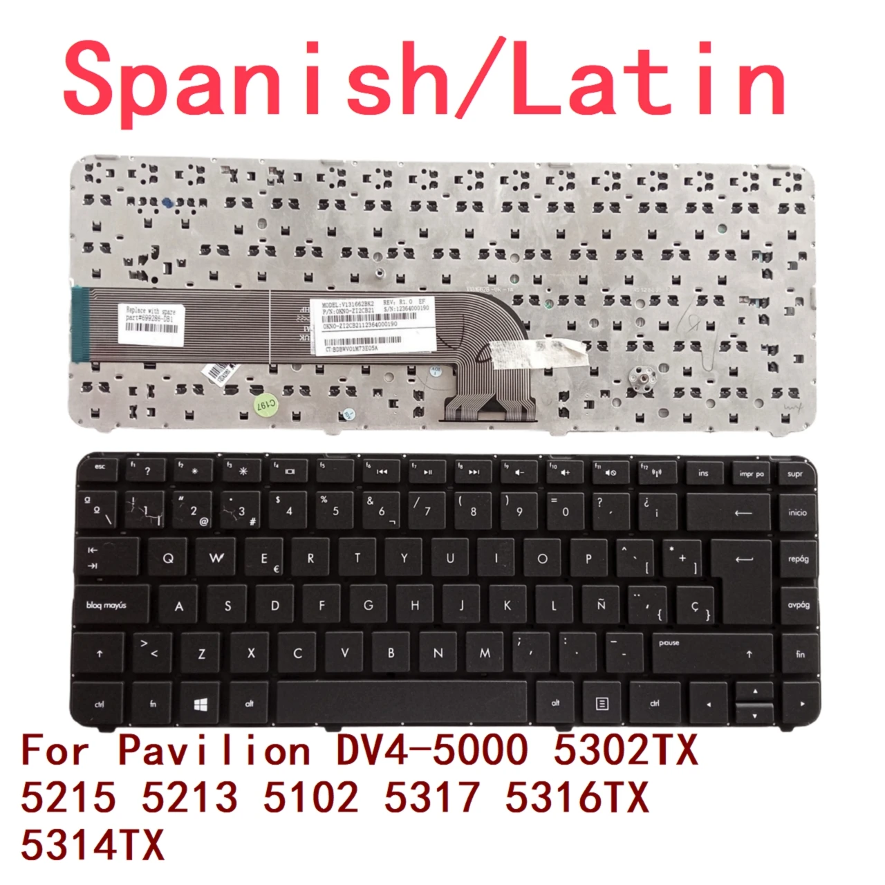 New Spanish Latin Laptop Keyboard For HP Pavilion DV4-5000 5302TX 5215 5213 5102 5317 5316TX 5314TX Notebook PC Replacement