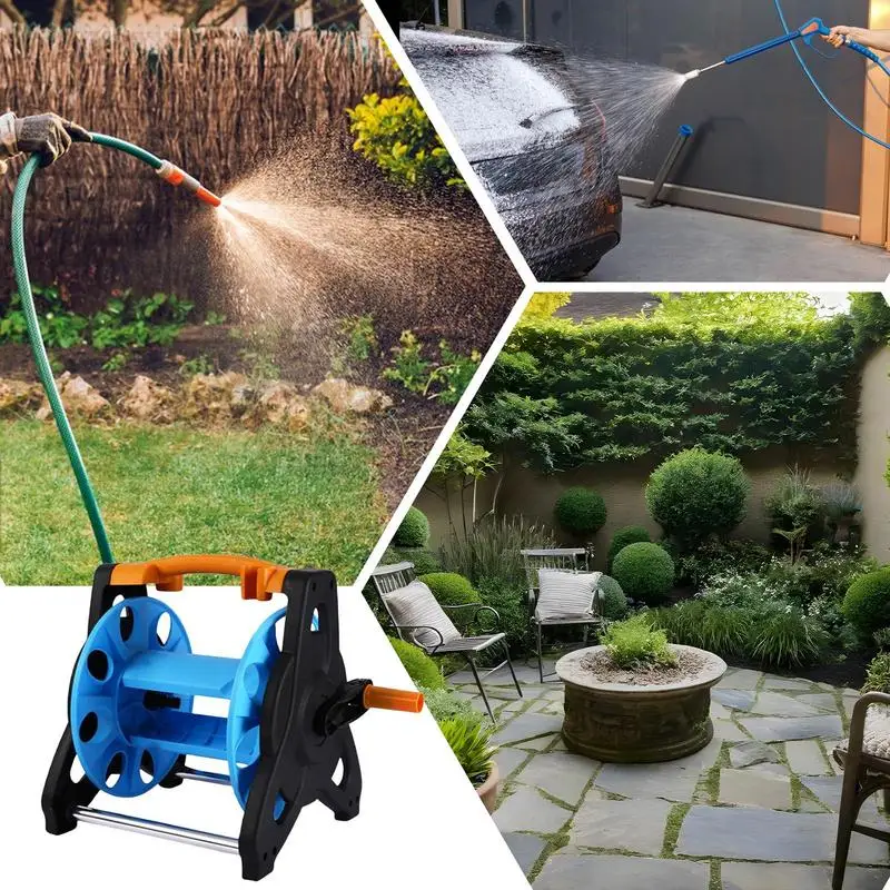 بكرات خرطوم للخارج الثقيلة أنبوب تخزين اللفاف غسيل السيارات المتنقلة سقي خرطوم بكرة عربة لساحة بارك الفناء الخلفي