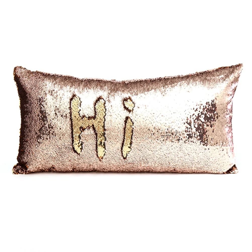 

Sequins Glitter Throw Pillow Case Maroon Gold Lightweight Comfortable Touch Perfect for Sofa Bed Room Decor