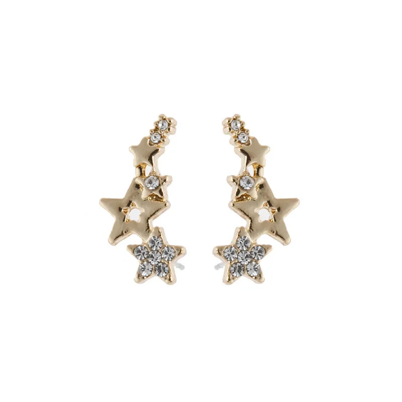 925 Sterling Silver Cute Star Statement Earrings For Women Girls Fashion Jewelry Trend Wholesale