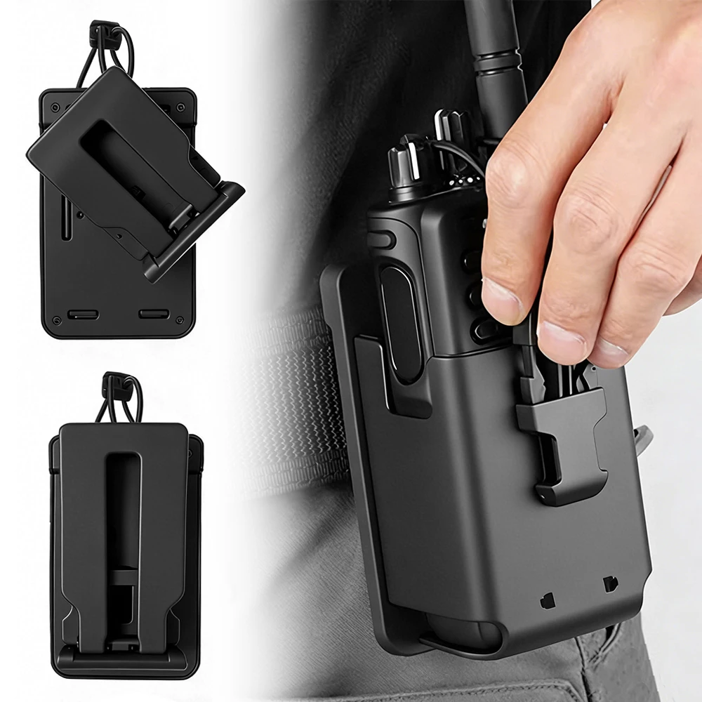 Tactical Radio Holster Quick Release Walkie Talkie Case Portable Radio Case Universal Walkie Talkie Carry Case with Belt Clip
