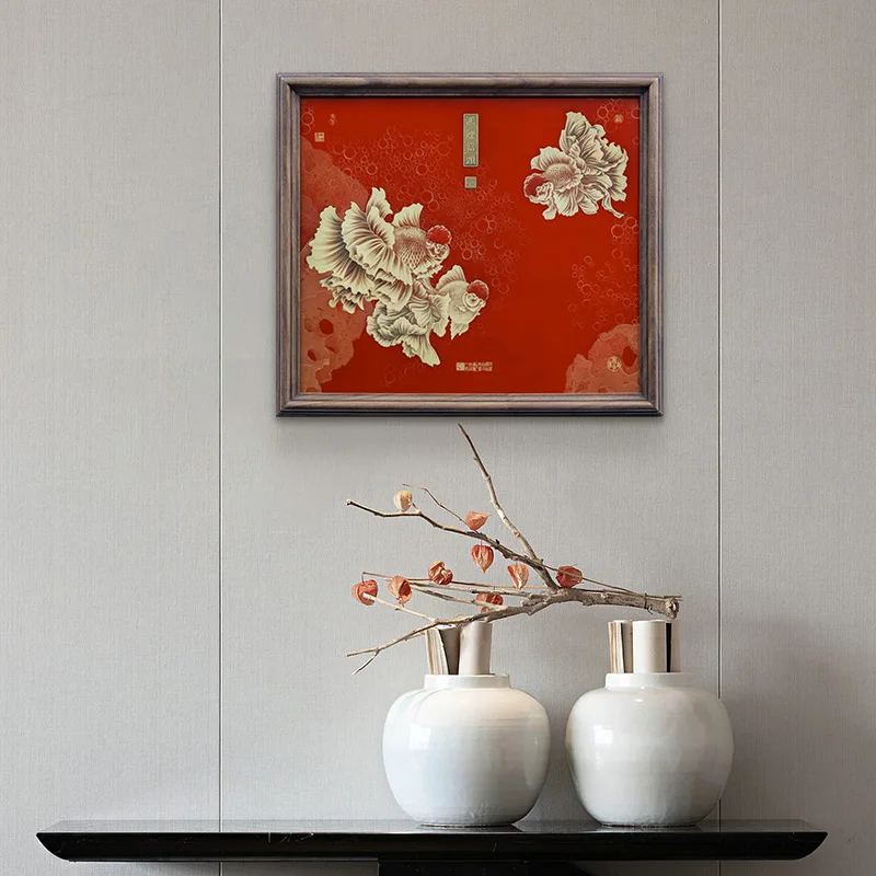 Brass Decorative Painting 'Hongyun As Head'-Movable Chinese Art Hanging Wall Custom Size Metal Handicraft Handmade Chinese Style