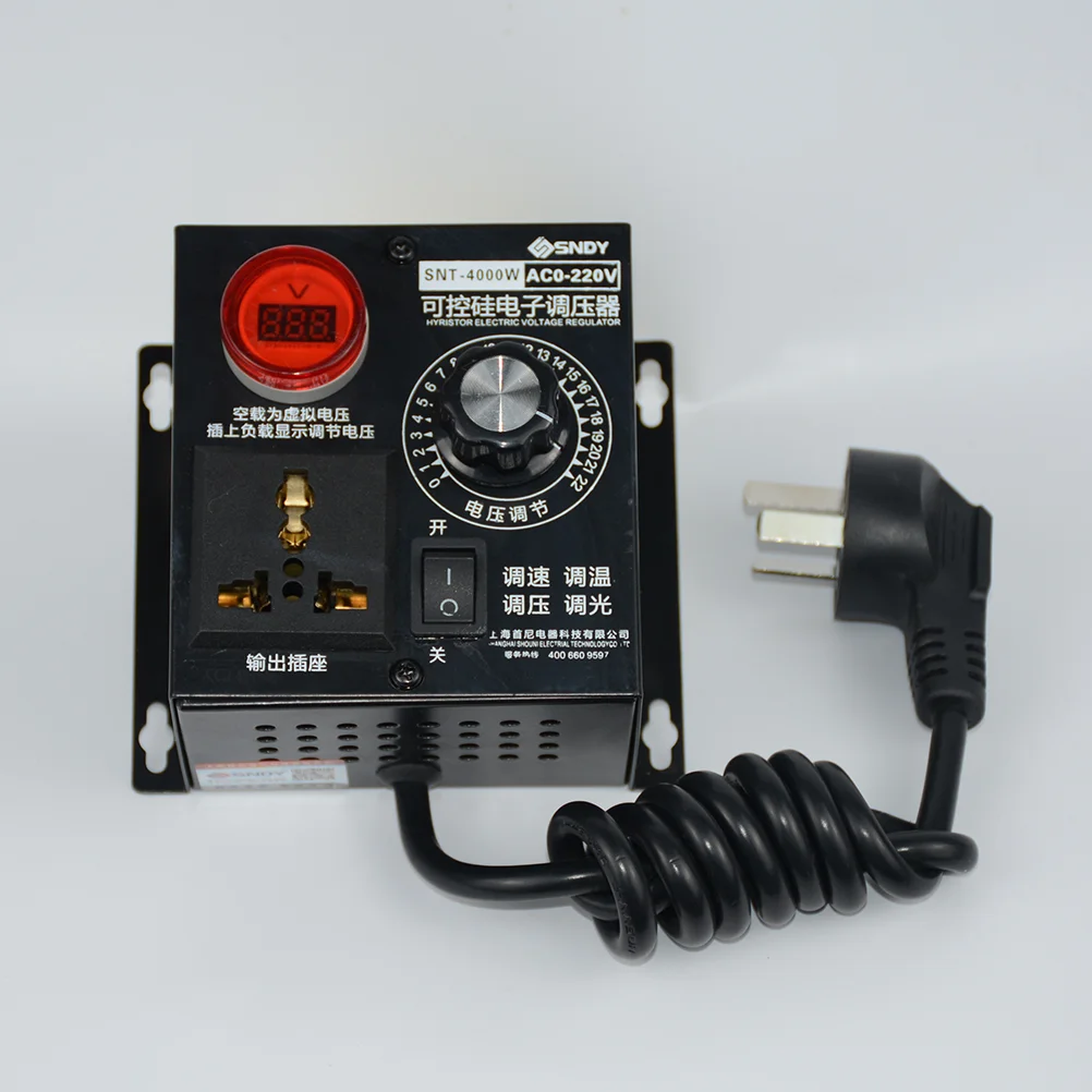 

220V 4KW AC Motor Governor Fan Temperature Adjustment Dimming Band Voltmeter SCR Electronic Regulator with AU Plug