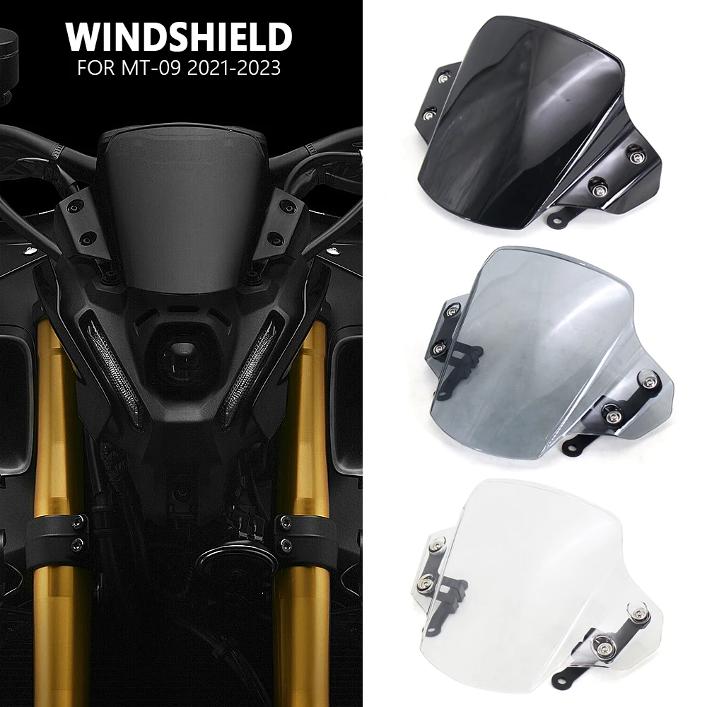 

New MT-09 2021 2022 2023 Windscreen Windshield Screen Motorcycly Fly Shield Wind Deflector Screen For Yamaha MT09 MT 09 mt09