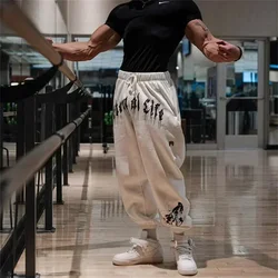 Autumn Men Streetwear Baggy Cargo Pants Fitness Gym Joggers Sweatpants Parachute High Waist Wide Leg Trousers Bottom Clothes