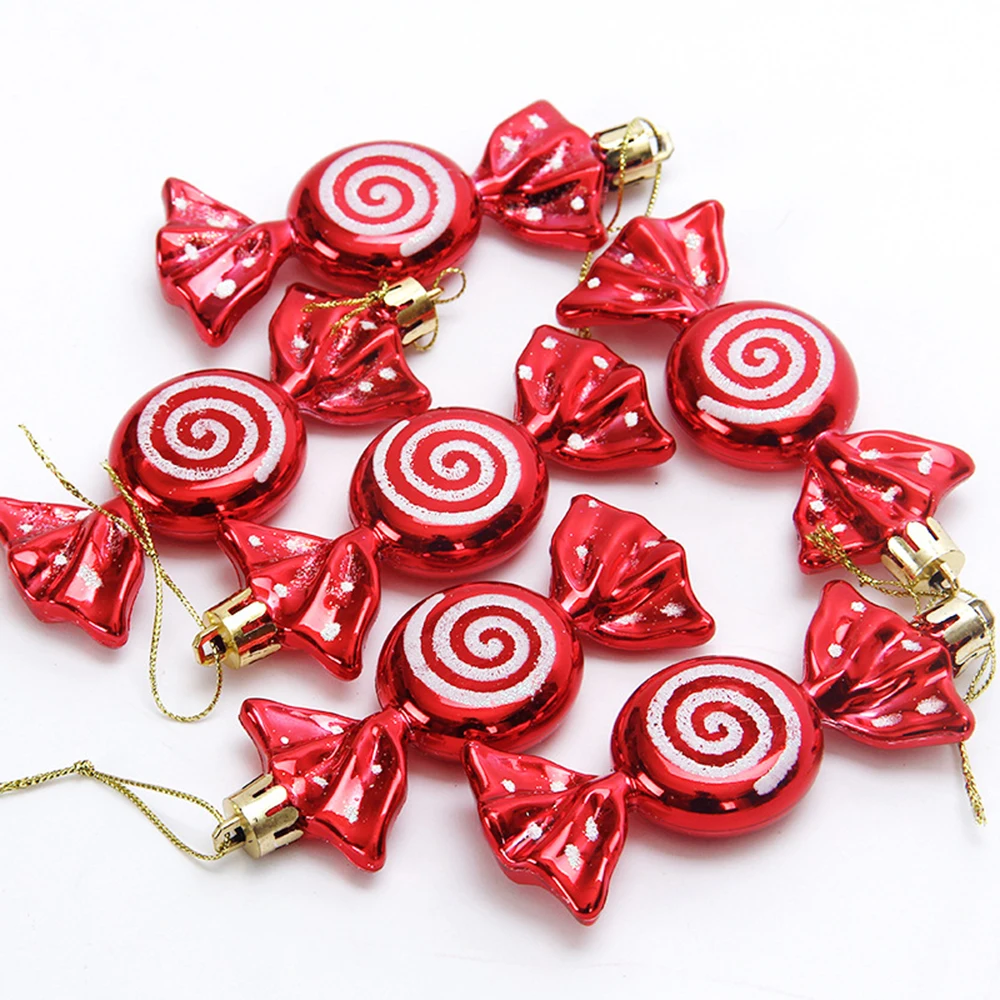 Christmas Candy Cane Ornaments Peppermint Glitter Hanging Christmas Tree Decoration For Xmas Tree Home New Year 2024 Party Decor