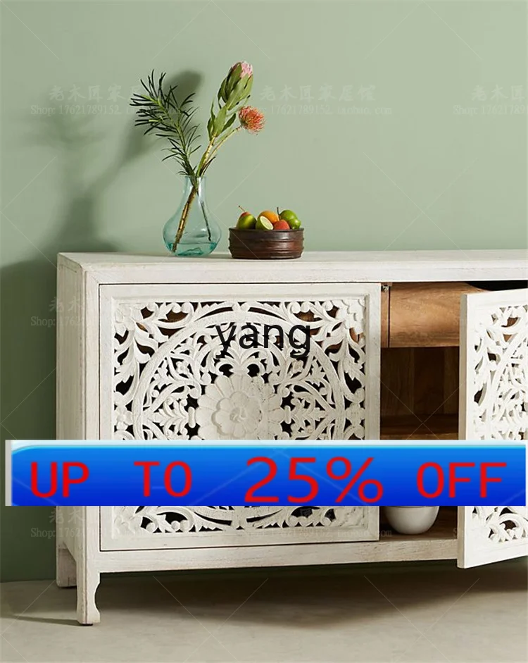 

LH light luxury solid wood porch cabinet French court living room wine cabinet dining side cabinet