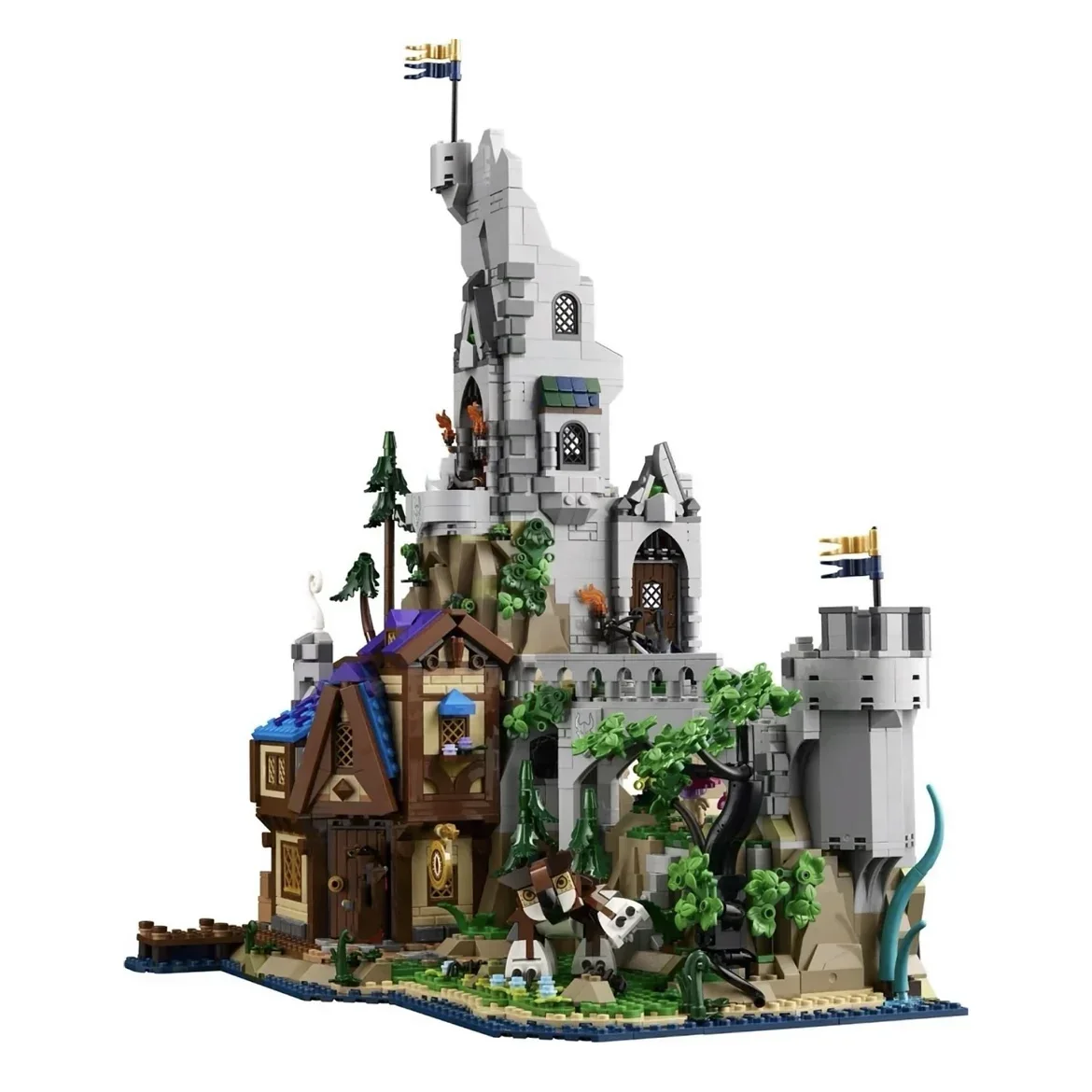 In Voorraad 2024 Nieuwe Ideeën 21348 Rode Draak 'S Verhaal Bouwstenen Huis Model Assemblage Speelgoed Voor Kinderen Geschenken Dunged