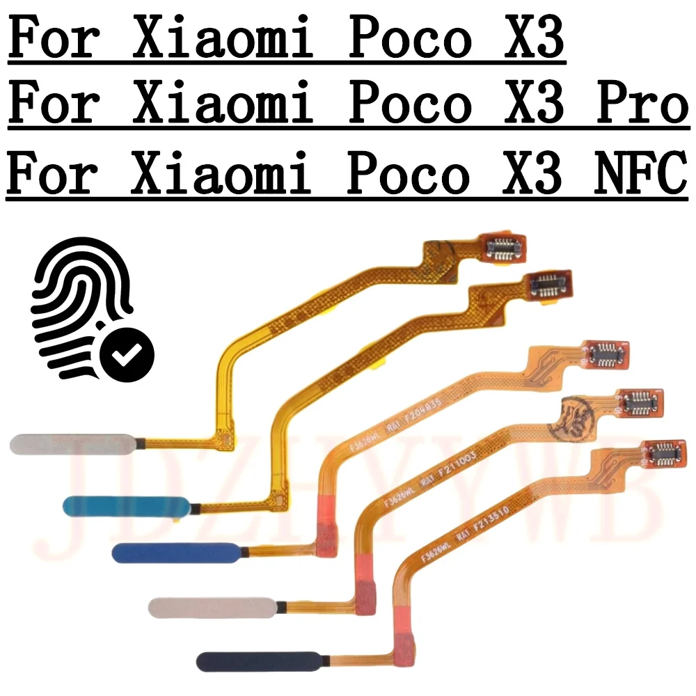 Fingerprint Sensor Home Return Key Menu Power Button Flex Ribbon Cable For Xiaomi Poco X3 Pro X3Pro X3NFC