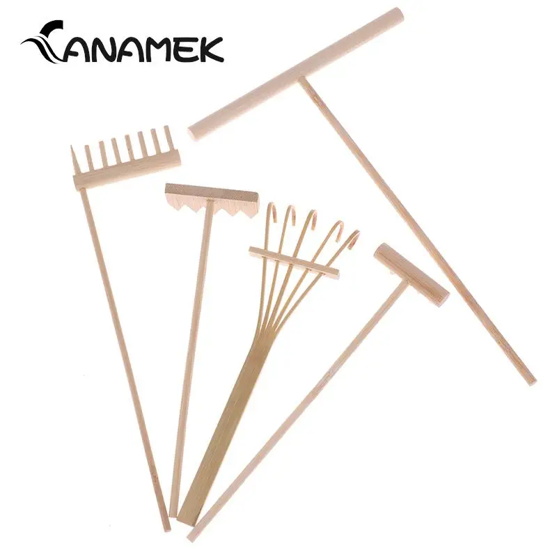 1/5PCS Home Decor Mini Bamboo Rake For Zen Garden Sand Tabletop Meditation Feng Shui Decor 