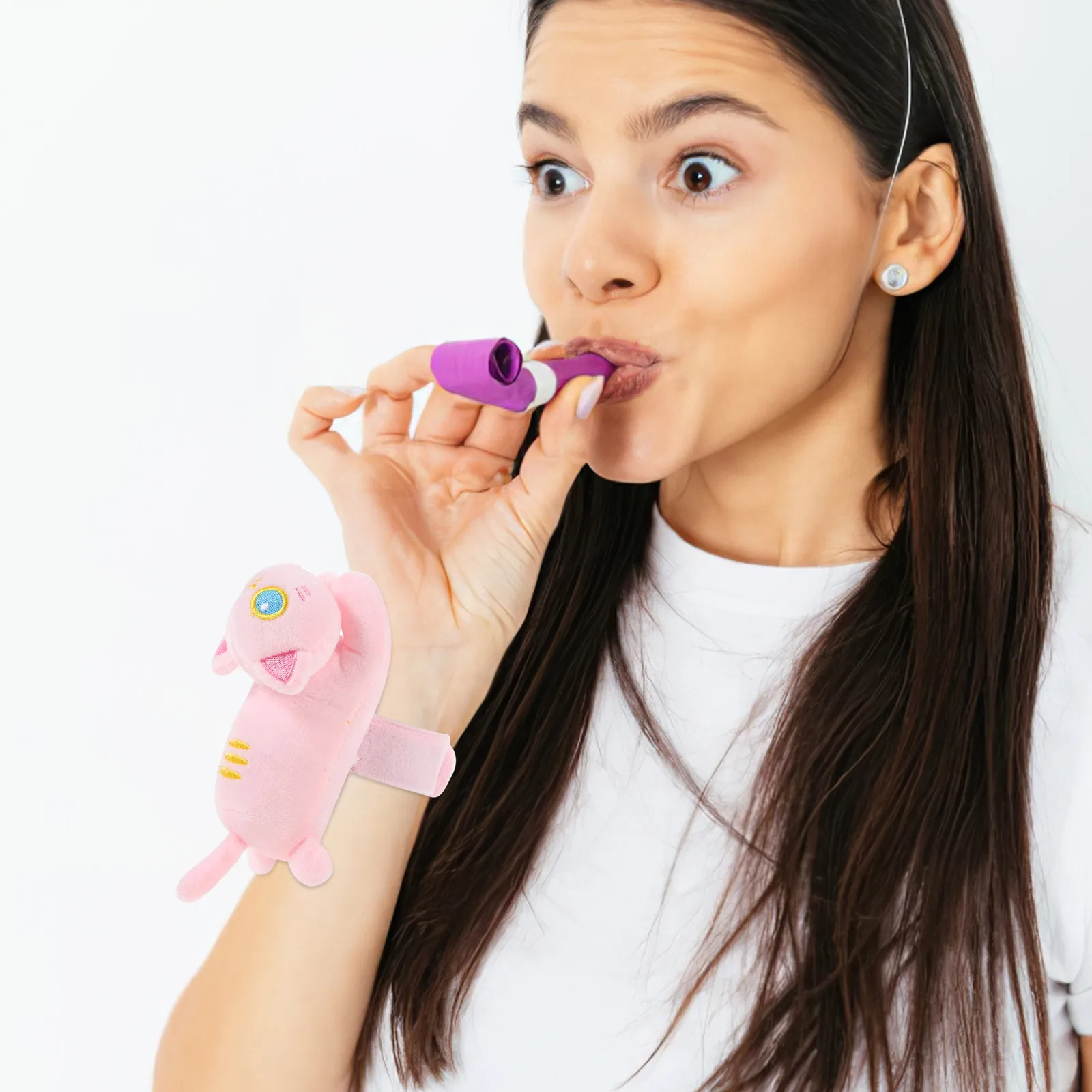 

Cat Slap Bracelet Soft Stuffed Animal Patting Wrist Band Cartoon Animal Slap Bracelet Party Favor Holiday Gift