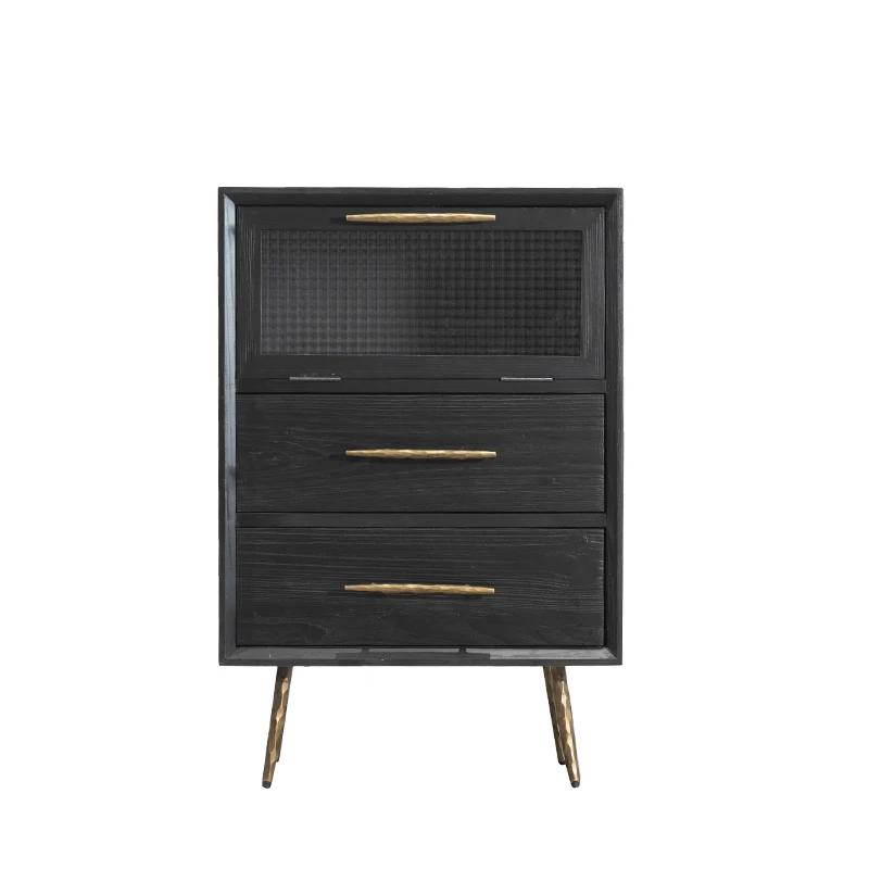 

Light luxury solid wood modern simple side cabinet against the wall living room household storage small apartment wine cabinet