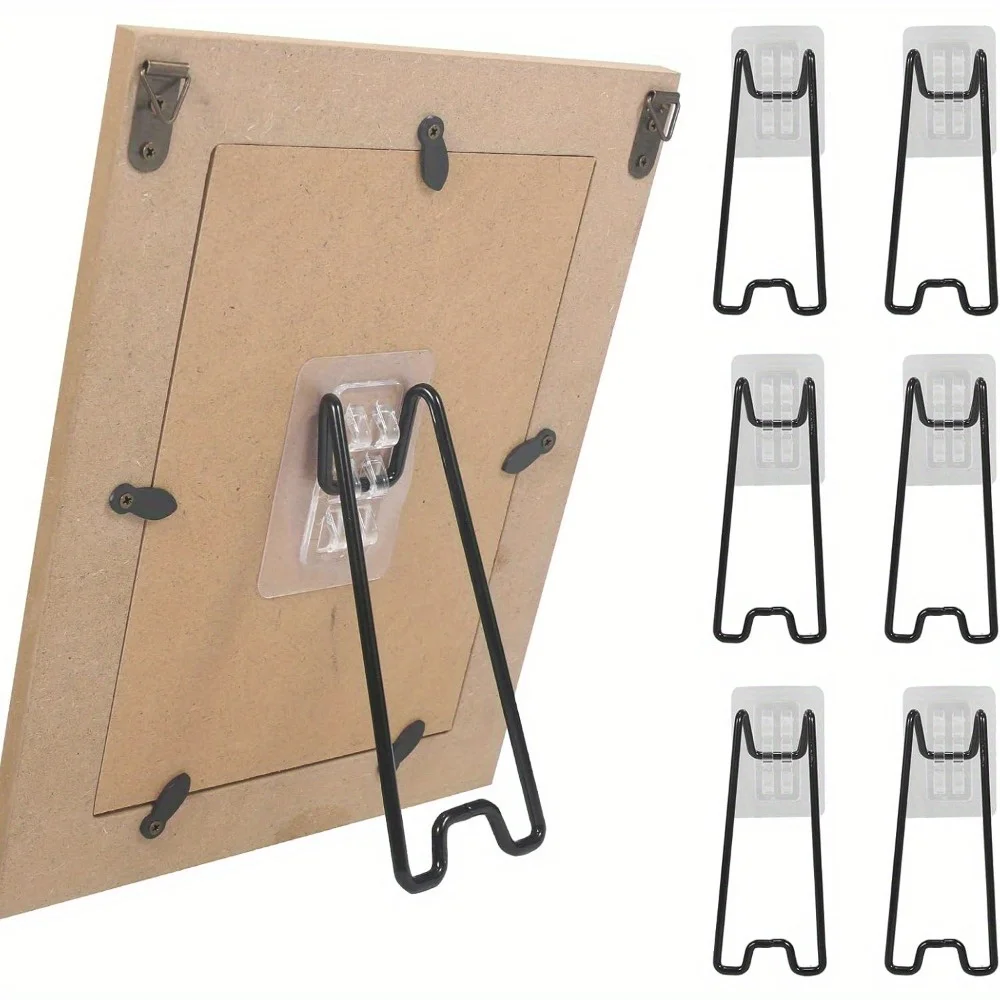 1/2 Set of Photo Frame Bracket - Self-Adhesive Adjustable Durable Metal Display Stand, Suitable for Art Works, Photos, Home Deco