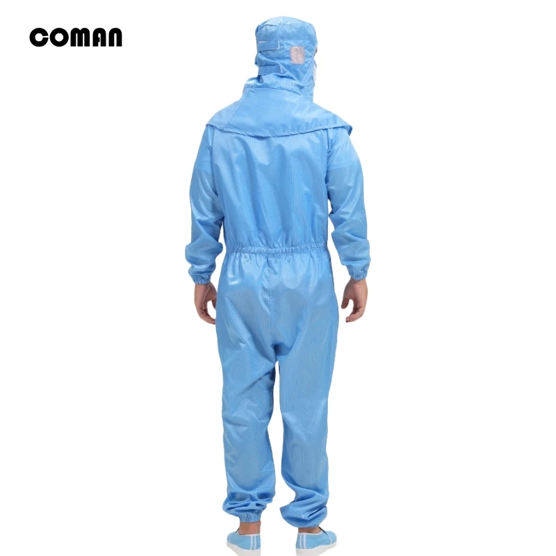 Anti static clothing side opening diagonal zipper hooded jumpsuit, work dust-proof clothing clean room dust-free clothing
