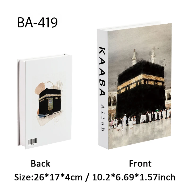 Islam Mosque Muslim Luxury Fake Books Storage Box For Decoration Coffee Table Book Villa hotel Room Art Decorative Shooting Prop