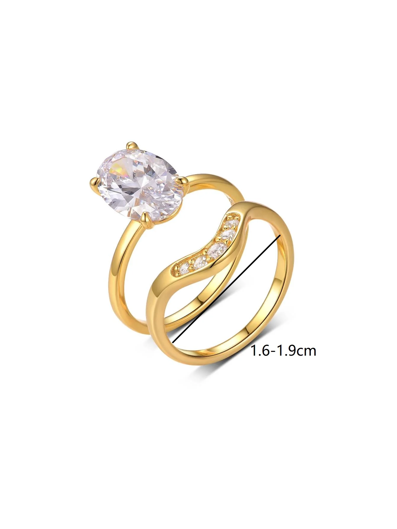 S925 فضة البيضاوي 4.5CT مويسانيتي خاتم مجموعة غرامة مجوهرات مطلية بالذهب 18 كيلو مناسبة لتقديم هدية عيد ميلاد