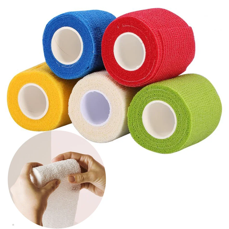 5pc Self Adhesive Elastic Tattoo Bandage Non-woven Fabric 4 .5cm Wide Elbow Binding Protection Wrap Nail Tape Tattoo Accessories